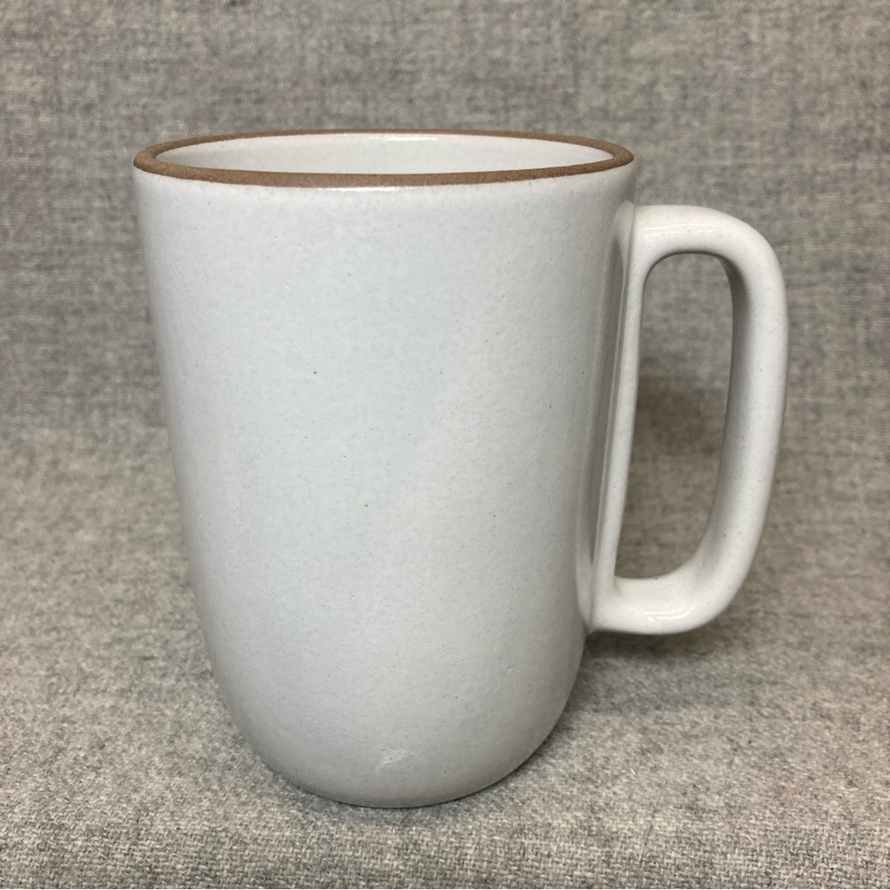 Heath Ceramics Rim Line Large Mug Opaque White Brown Coffee Tea Mug Cup #2 EUC
